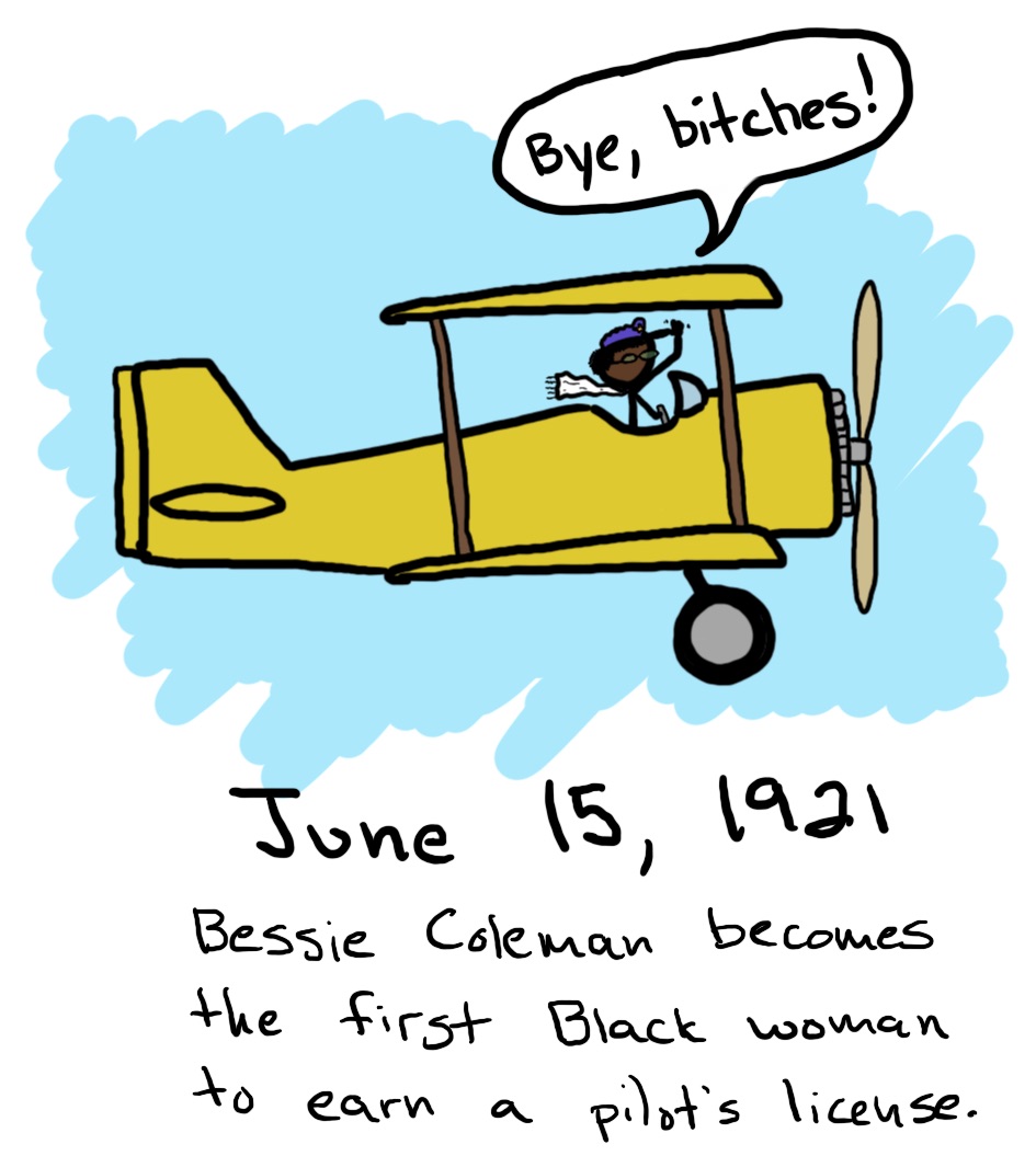 A Black woman in a plane flies away saying, 'Bye, bitches!'