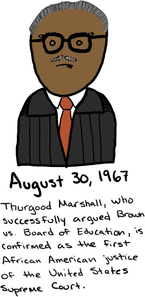 Thurgood Marshal in his Supreme Court Justice robe.